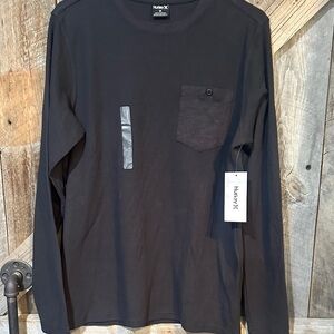 Hurley Men's Long-Sleeve Pocket Tee - Black